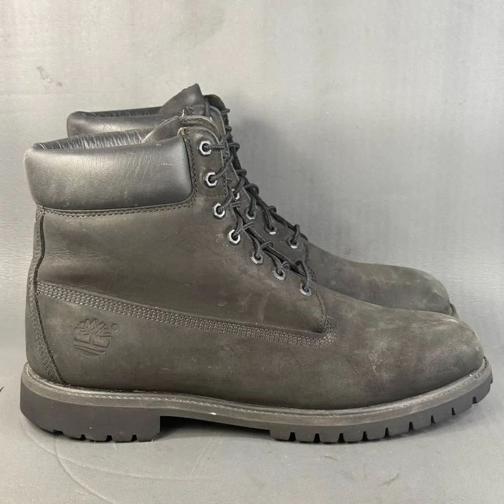 Timberland Men's 6 Inch Premium Waterproof Boots Black Nubuck Size 13